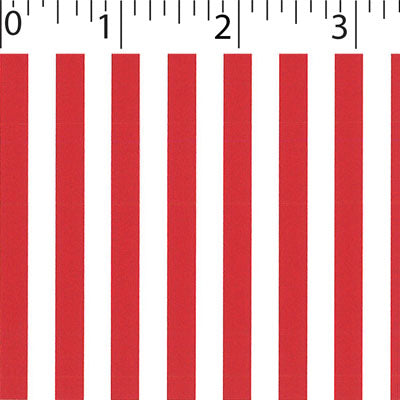 red ground cotton fabric with white big stripe prints