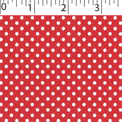 red ground cotton fabric with white little dot prints