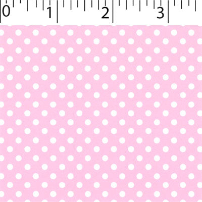 pink ground cotton fabric with white little dot prints