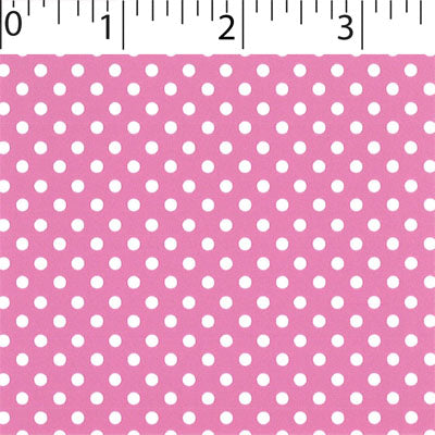 dk pink ground cotton fabric with white little dot prints