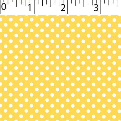 yellow ground cotton fabric with white little dot prints