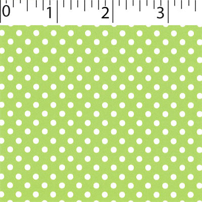 green ground cotton fabric with white little dot prints