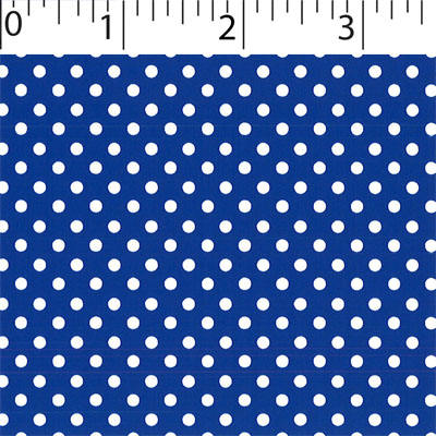 blue ground cotton fabric with white little dot prints