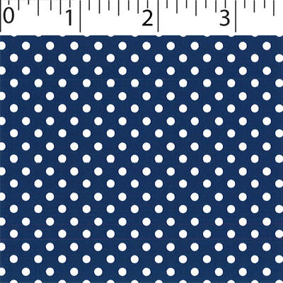 navy ground cotton fabric with white little dot prints