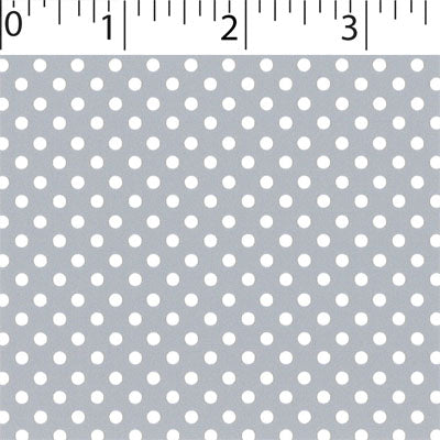 silver ground cotton fabric with white little dot prints