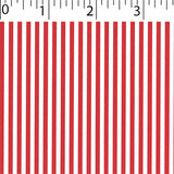red ground cotton fabric with white little stripe prints