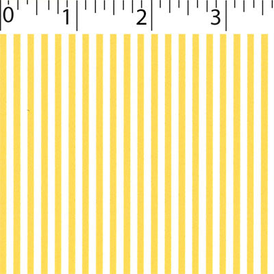 yellow ground cotton fabric with white little stripe prints