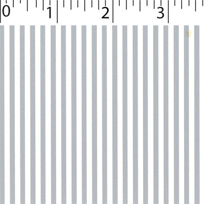 silver ground cotton fabric with white little stripe prints