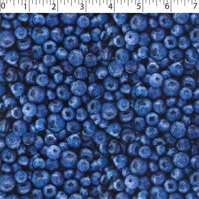 cotton fabric with blueberry prints