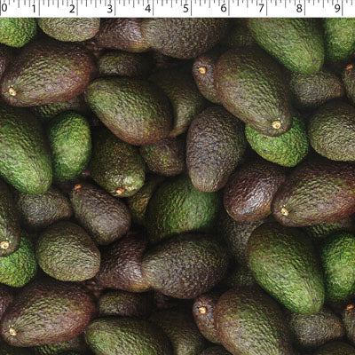 cotton fabric with avocado prints