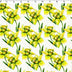 white cotton with daffodil print