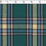 Alberta plaid in medium weight polyester Viscose Yarn Dye Twill weave. 