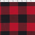 red and black buffalo check in medium weight polyester Viscose Yarn Dye Twill weave
