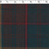 Ontario plaid in medium weight polyester Viscose Yarn Dye Twill weave.