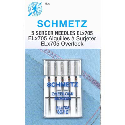 SCHMETZ SERGER NEEDLES ELX705 80/12 (1820)