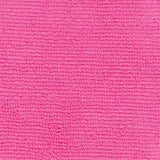 hot pink polyester nylon cleaning cloth with both sides serged in matching thread