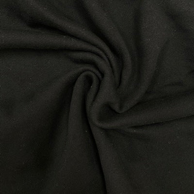 black medium wt cotton polyester active fleece