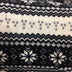 black and off white polyester chenille knit nordic stripe print