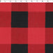 large red and black buffalo check print on velour face chenille knit fabric