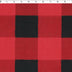 large red and black buffalo check print on velour face chenille knit fabric