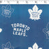 NHL medium weight polyester fleece in the print of Toronto Maple Leafs in blue