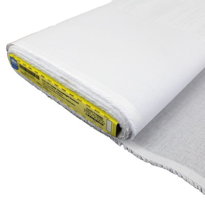 white heavy weight cotton fusible buckram interfacing 