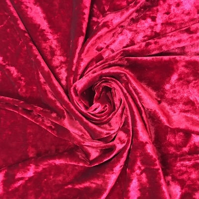 dark red polyester spandex crushed velvet solid