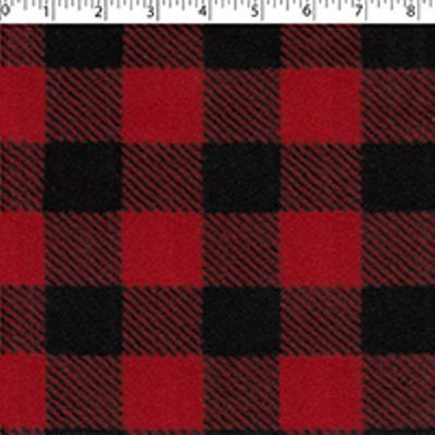 medium weight cotton yarn dye brushed plaids in the design of red and black buffalo check