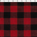 medium weight cotton yarn dye brushed plaids in the design of red and black buffalo check