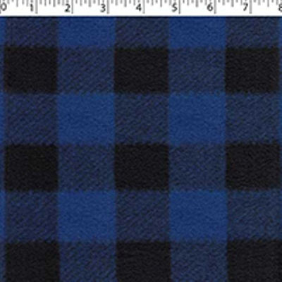 medium weight cotton yarn dye brushed plaids in the design of buffalo check cobalt and black