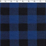 medium weight cotton yarn dye brushed plaids in the design of buffalo check cobalt and black