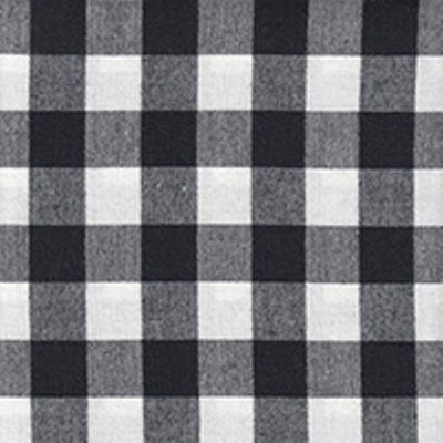medium weight cotton yarn dye brushed plaids in the design of buffalo check ivory and black