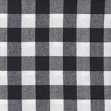 medium weight cotton yarn dye brushed plaids in the design of buffalo check ivory and black