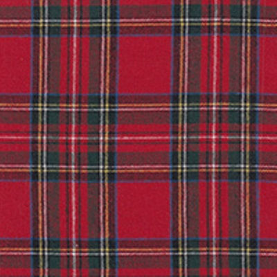 medium weight cotton yarn dye brushed plaids in the design of Royal Stewart tartan