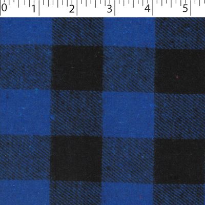 light to medium weight brushed finished cotton polyester 3.5 by 3.5 cm buffalo check blue and black