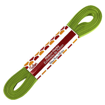 bud green 10mm wide satin ribbon hank