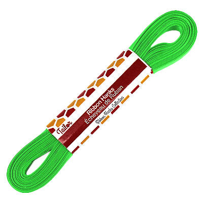 acid green 10mm wide satin ribbon hank
