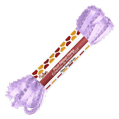 lavender 4mm wide picot satin ribbon hank