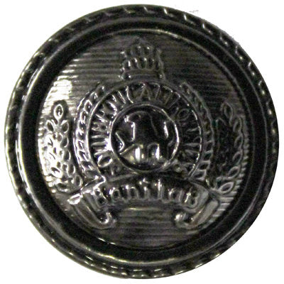 25mm black nickel military fashion button with rim