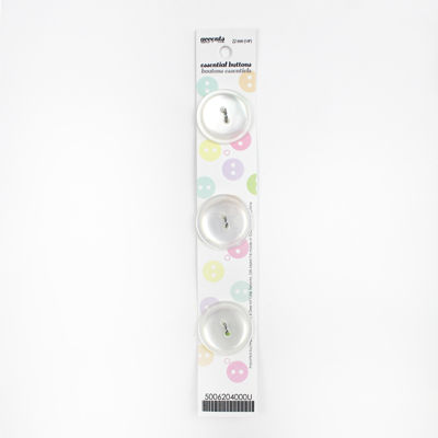 3 x 22mm white 2 hole buttons