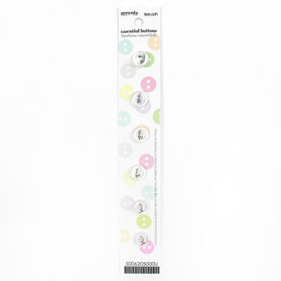 6 x 9mm white 2 hole buttons 