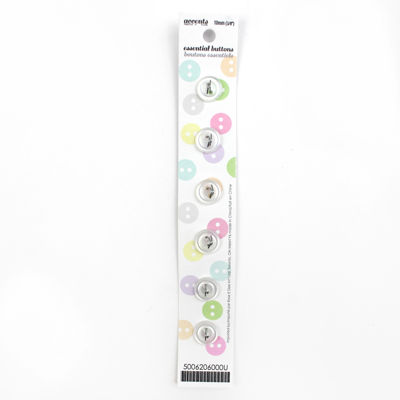 6 x 10mm white 2 hole buttons 