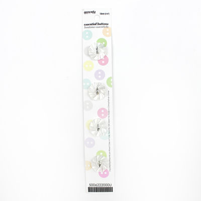 4 x 14mm white 2 hole buttons