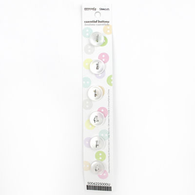 6 x 12mm white 2 hole button
