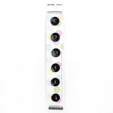 6 x 12mm black 2 hole button