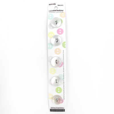 5 x 14mm white 2 hole button