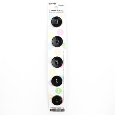 5 x 14mm black 2 hole button