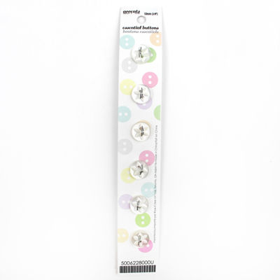 6 x 10mm white 2 hole button