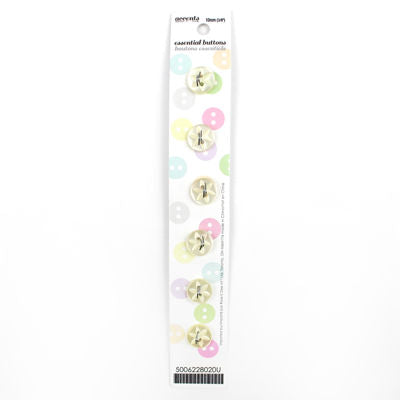 6 x 10mm cream 2 hole button 