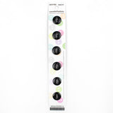 6 x 12mm black 2 hole button